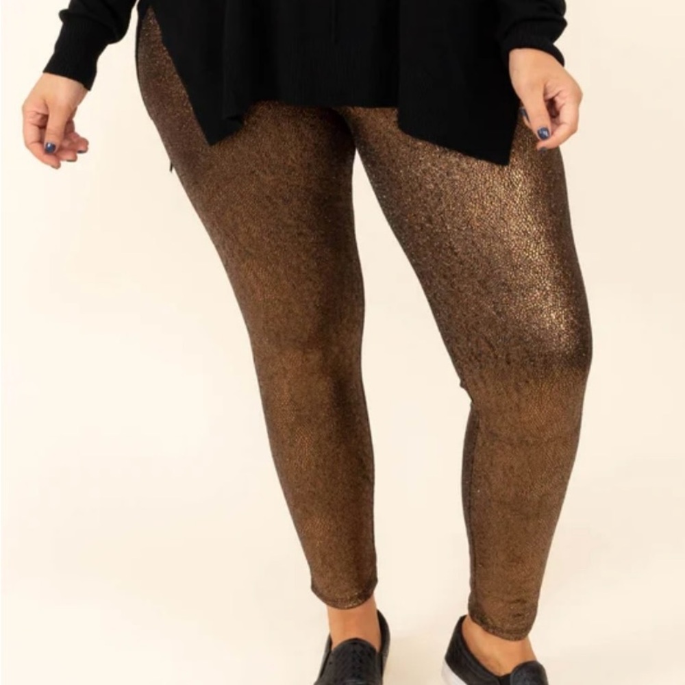 Chic Soul 3X Bronze Snake Leggings